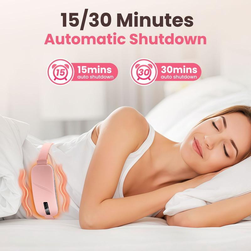 Menstrual Heating Pad Smart Uterus Warmer Belt Cordless Electric Waist Belt with 5 Heat Levels 4 Massage Modes for Menstrual Relief & Abdominal Massage lumbar massager vibration portable pada warm palace Pad and Vibrating Massager cramps
