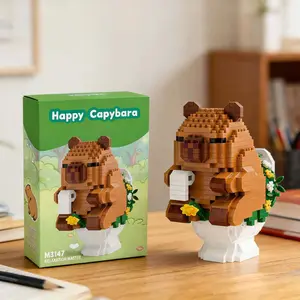 Happy Capybara Mini Building Blocks for Kids Party Favors 10-14 Micro Blocks Capybara Gift for Boys Girls Women Men