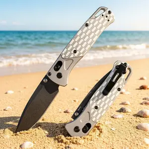 BM535-2501 folding pocket knife with safety lock design, sturdy metal handle, fruit knife; suitable for outdoor sports, camping, picnics, and hiking; reliable cutting tool for men, ideal as a gift for men.