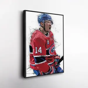 [UNFRAMED] Nick Suzuki Montreal Canadiens, NHL Hockey Wall Art, Man Cave Decor for Canadiens Fans
