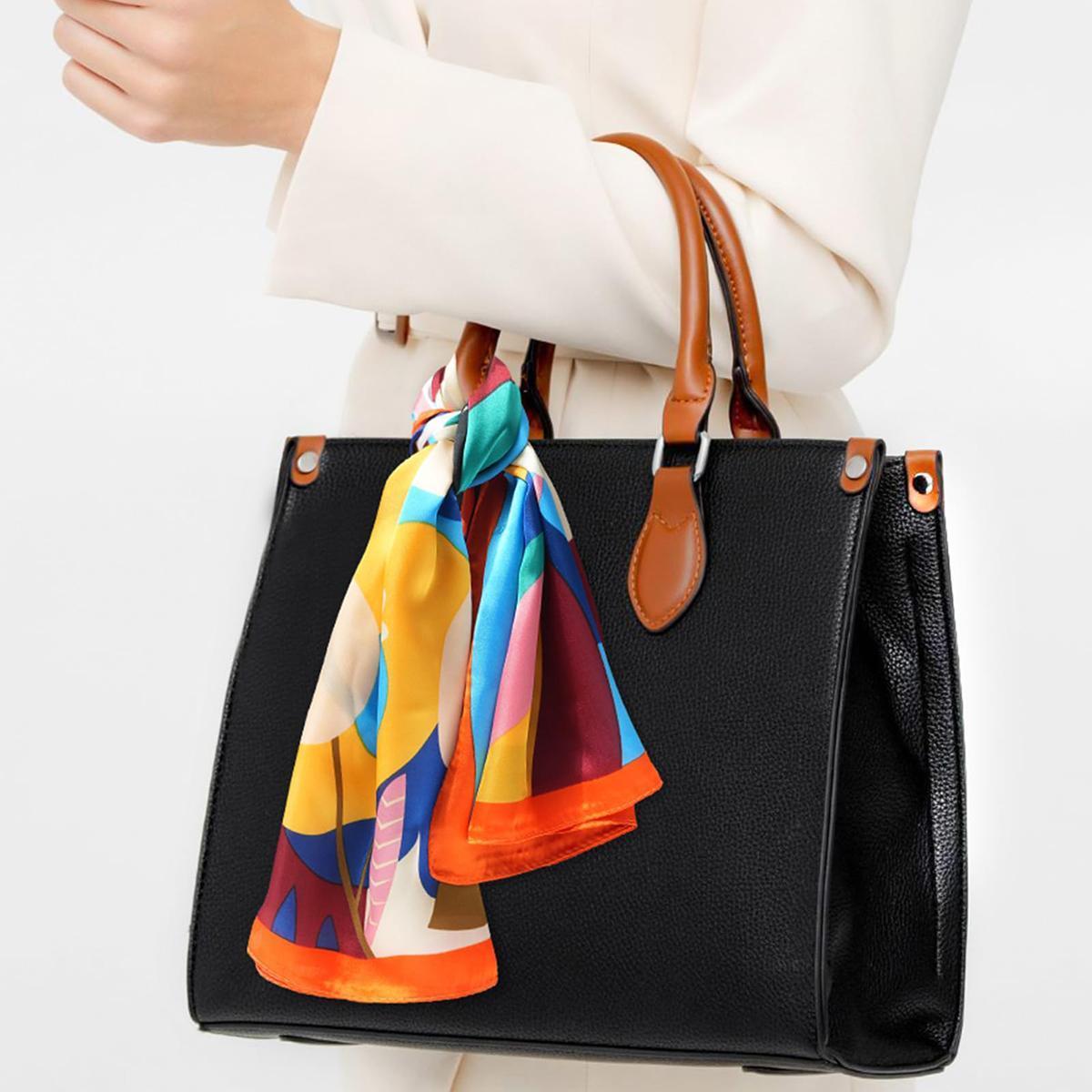 AWAYTR 27.5” Paisley Flowers Pattern Square Head Scarf 4PCS/Set Head Scarves for Women Hair Kerchief Bandanas Neck Scarf Head Wrap