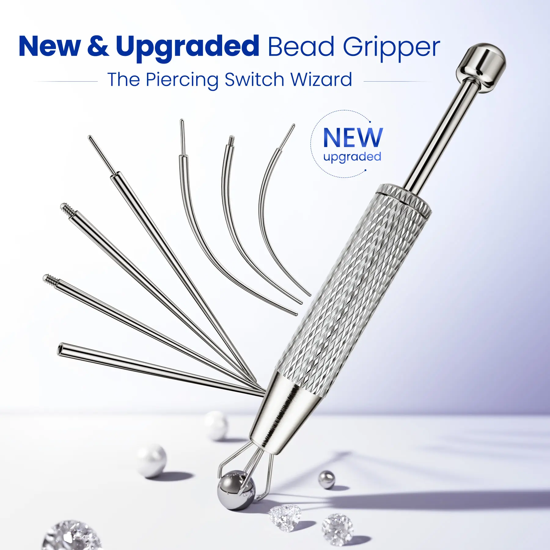 Kutlan Body Jewelry Changer Kit with Bead Gripper - 14G/16G/18G/20G Easy Grip Taper for Nose Rings, Ear & Lip Studs