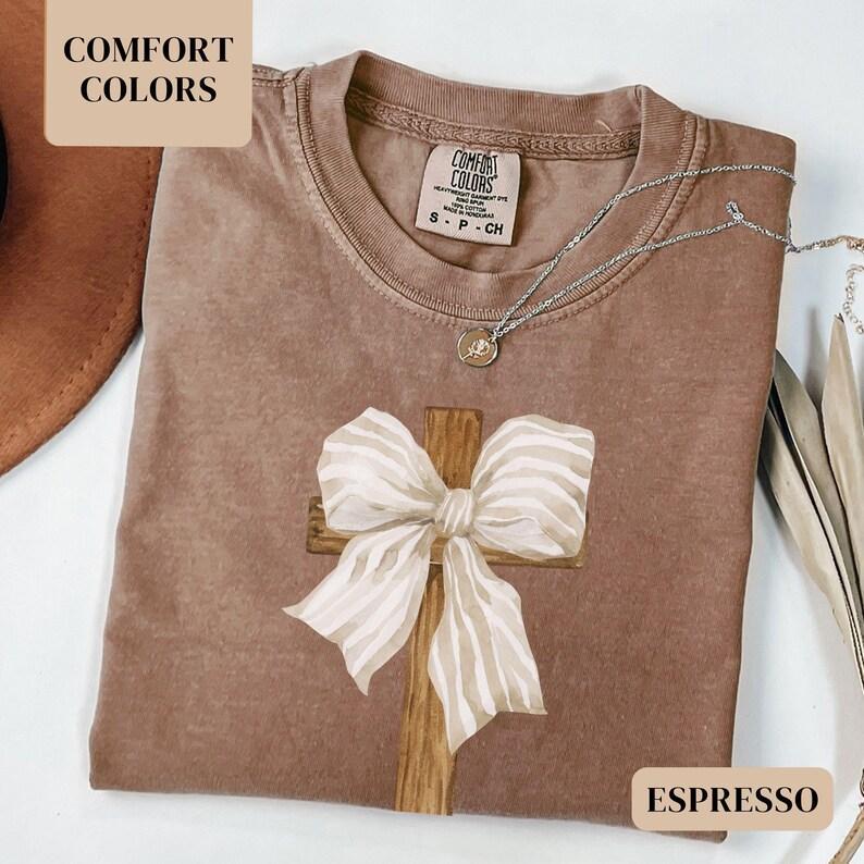 Comfort Colors Christian Easter TShirt Coquette Easter He is Risen Tee Coquette Christian Apparel Jesus T-Shirt Easter Gift Religious