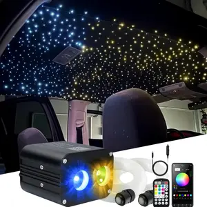 20W Dual Color 100 Starlight Kit for Mustang Stuff ,LED Fiber Optics Starlight Car Roof Kit Interior Light Car Roof Light with Music APP & RF Control Car Stuff for Men, 1000Pcs Starlight Car Roof for GMC