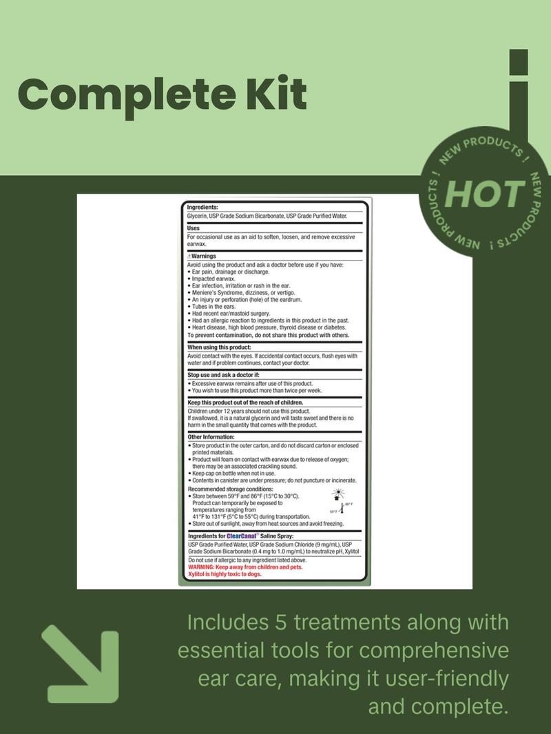 Clearcanal All Natural Ear Wax Removal Complete Kit - 75mL
