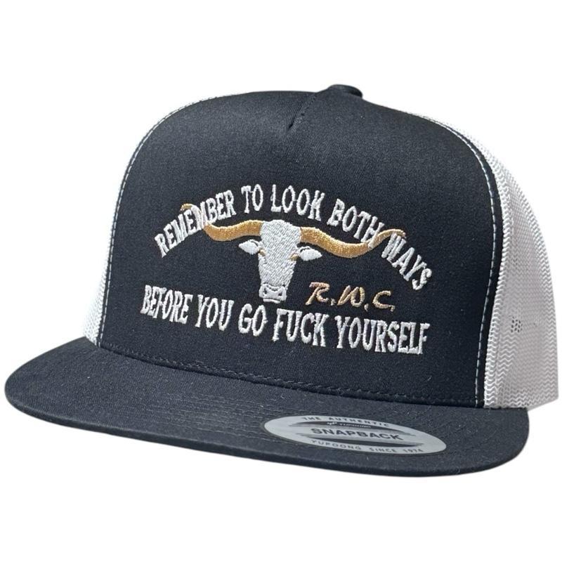 ALVARO Look Both Ways Before You F Yourself Embroidered Adjustable Cap for Sports Lovers, Road Trip Fans and Streetwear Aesthetics ALVARO Look Both Ways Before You F Yourself Embroidered Adjustable Cap for Sports Lovers, Road Trip Fans and Streetwear Aesthetics