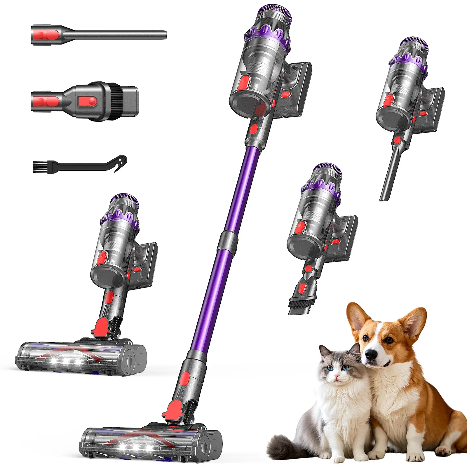 FEPPO Cordless Vacuum Cleaner, 30KPa Stick Vacuum for Home Hardwood Floor Carpet, Anti-Tangle Pet Hair Vacuums with 60Mins Runtime, Lightweight Handheld Vac for Car,back to school,back to school haul