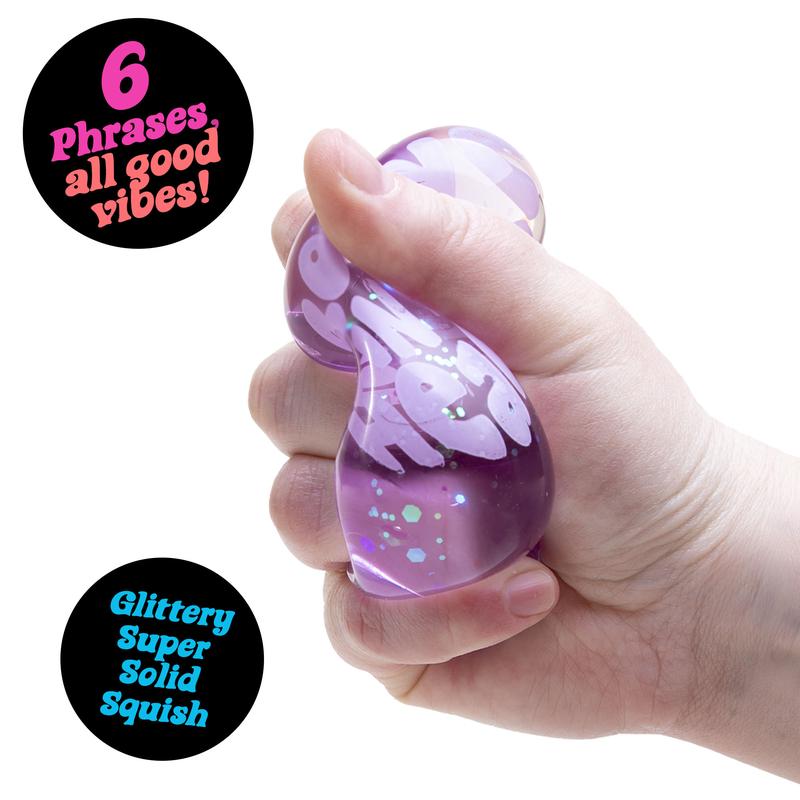 NeeDoh Good Vibes Only Heart-Shaped Stress Relief Toy with Inspirational Messages and Super Solid Squish - Fun & Relaxing for Kids and Adults