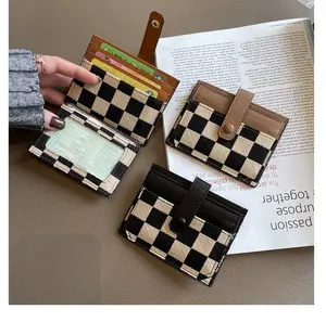Checked Pattern Card Holder, Casual Card Holder, Fashionable Card Holder for Women & Girls, Casual Trendy Versatile High-quality Daily Wallet, Credit Card Organizer