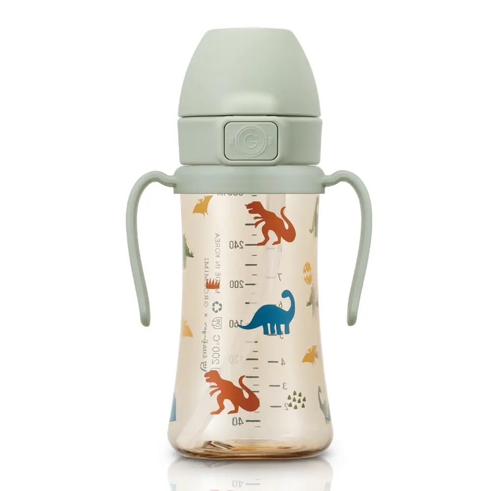Grosmimi PPSU Straw Cup with Flip Top - 10oz (300ml) Stage 2 Straw Included