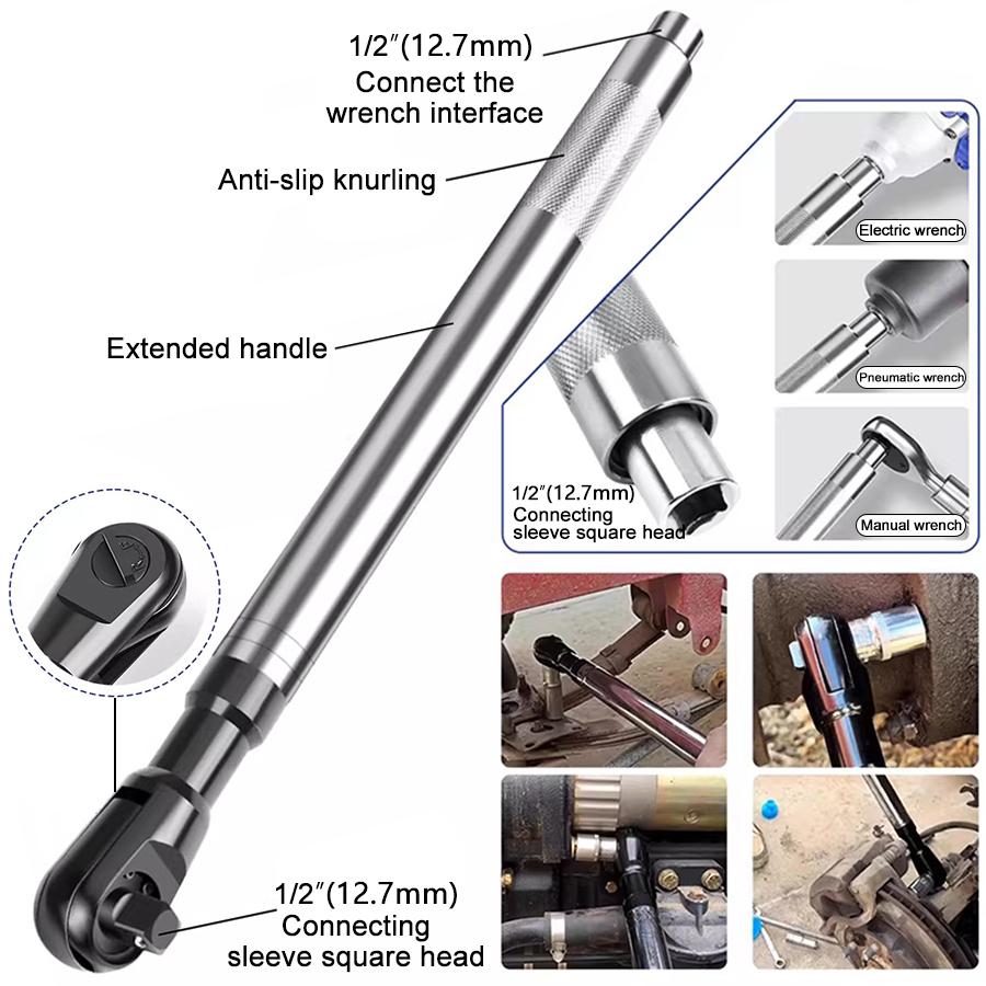 1/2in Wrench Extend Rod, Ni Cr Alloy Steel Multifunctional Universal Wrench Extender, Compact Size and Lightweight Design, for Fastening Tasks,TikTokShopBlackFriday Hand Tools