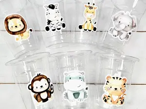 SAFARI PARTY CUPS  - Safari Birthday Cups Safari Birthday Safari Party Safari Decorations Safari Baby Shower Safari Favors Jungle Party Cups