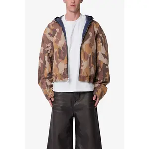 mnml Reversible Hooded Zip Up Jacket - Camo