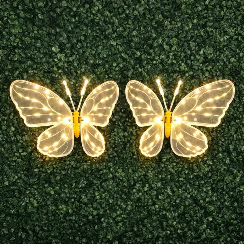 2 set Butterfly Glow - Waterproof Indoor & Outdoor Decorative butterfly with Colorful Designs for Versatile Use 40cm