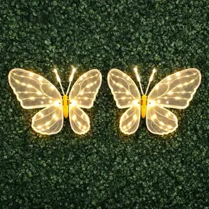 2 set Butterfly Glow - Waterproof Indoor & Outdoor Decorative butterfly with Colorful Designs for Versatile Use 40cm