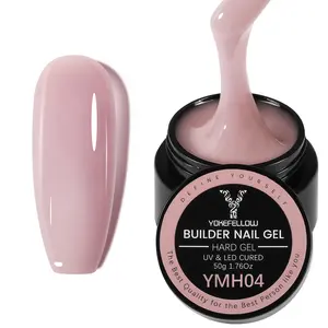 YOKEFELLOW Builder Nail Gel YMH04 Pale Lavender Nude 50g 1.76oz HEMA-free TPO-free Self-Leveling Hard Gel Nail Extension Gel UV LED Lamp Cured for or Beginners & DIY Home Salon Manicure