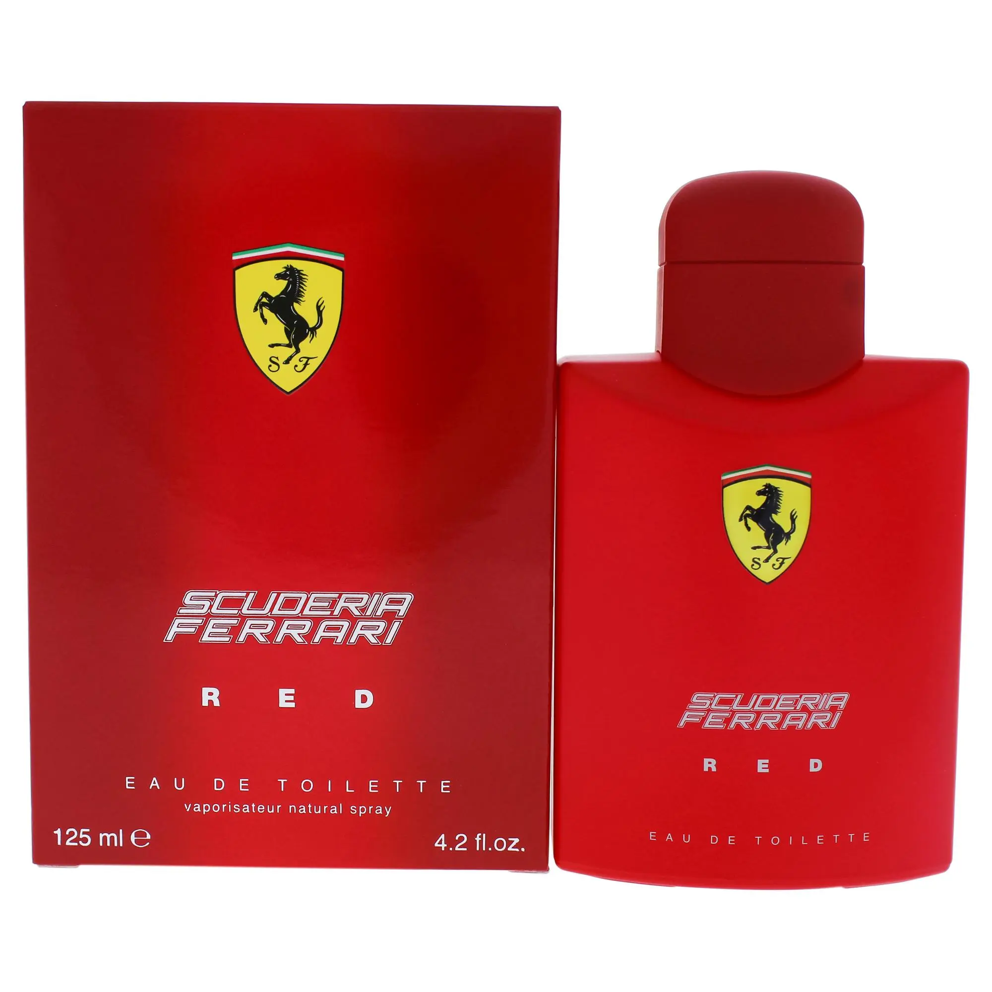 Ferrari Scuderia Red Eau de Toilette Spray for Men, 4.2 oz (125ml, 4-4.9 fl oz Range), Iconic Design, Striking Scent