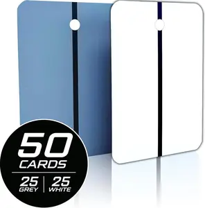 LAUCO Metal Spray Out Cards – White & Medium Grey Automotive Color Matching Test Panels – 4" x 6" Spray Out Sample Cards – Available in 50 Pack