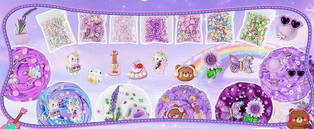 6 Pack Slimes, Purple Slime for Kids, Butter Cloud Slime kit for Girls Ages 8-12, Toys for Girls and Boys, Birthday Halloween Christmas Party Favors for Kids Goodie Bag Stuffers