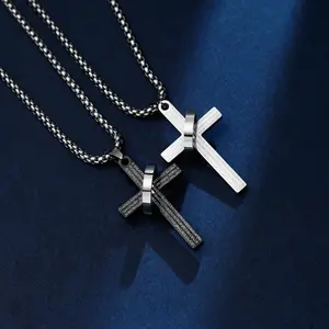 Simple Cross With Pendant Necklace For Women Men Chain Punk Cool Neck Jewelry  Fashion Accessories Creative Gift
