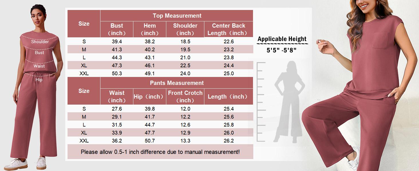 Pinspark Women's Summer Casual Suit Wide-legged Pants Loose Fit Machine Washable Air Layer Fabric Cap Sleeve Top & Cropped Wide-Leg Pants Set Clothes Womenswear Adjustable Pocket