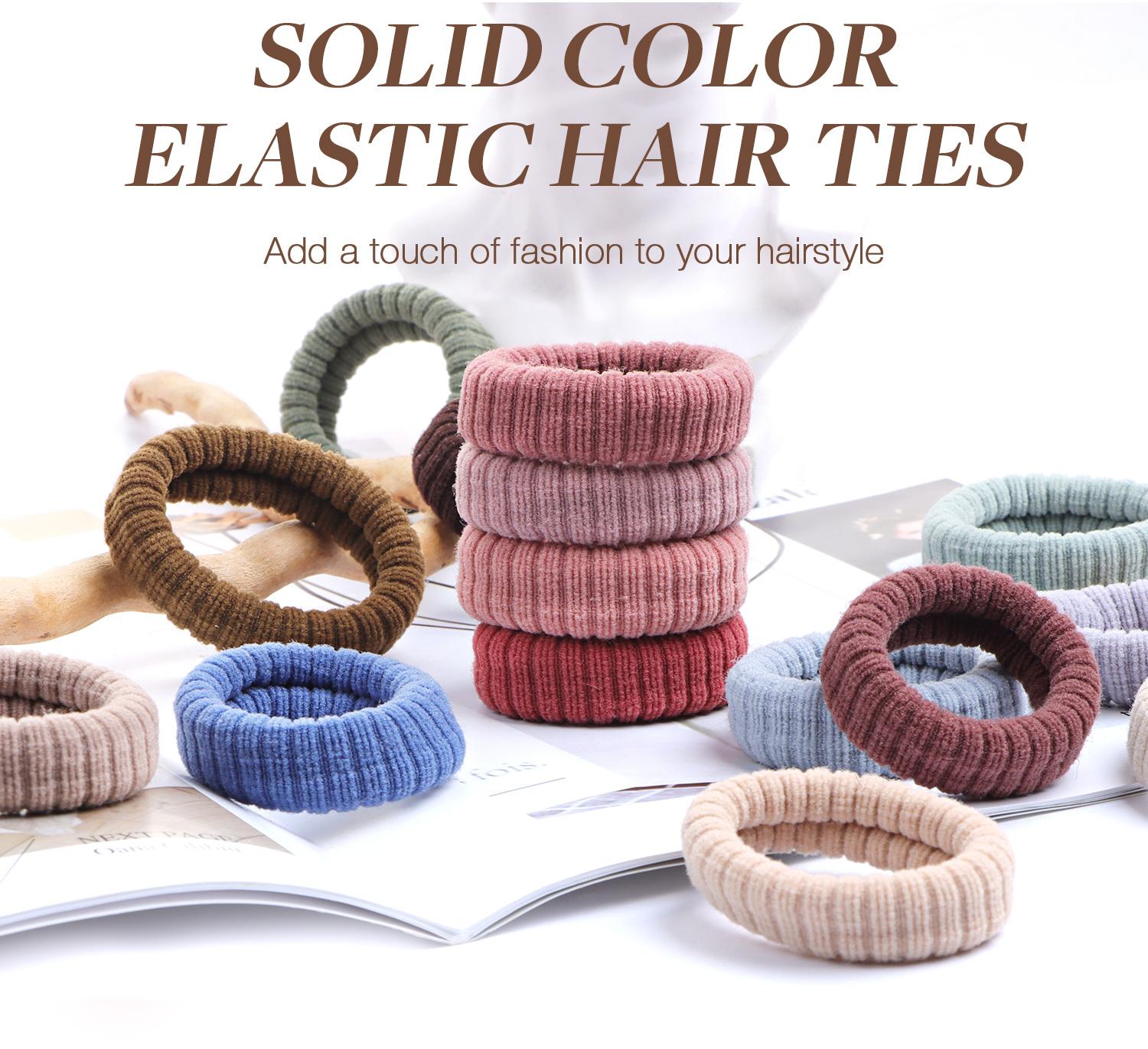 GOOGOO Simple Plain Color Hair Tie, High Stretch Ponytail Holder for Women & Girls, Daily Use Elastic Hair Accessories