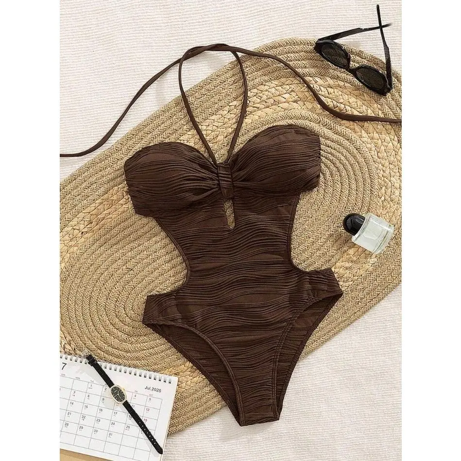 Women's New European And American Style One-Piece Backless Halter Sexy Swimsuit