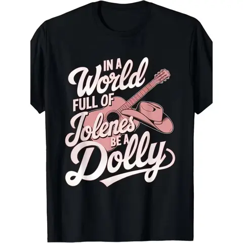 Western Retro Graphic Tee, In A World Full of Be A Quote Unisex Crewneck Short Sleeve T‑Shirt, Guitar Cowboy Hat Art Print, Breathable Casual Top, Gift for Western Music Lovers