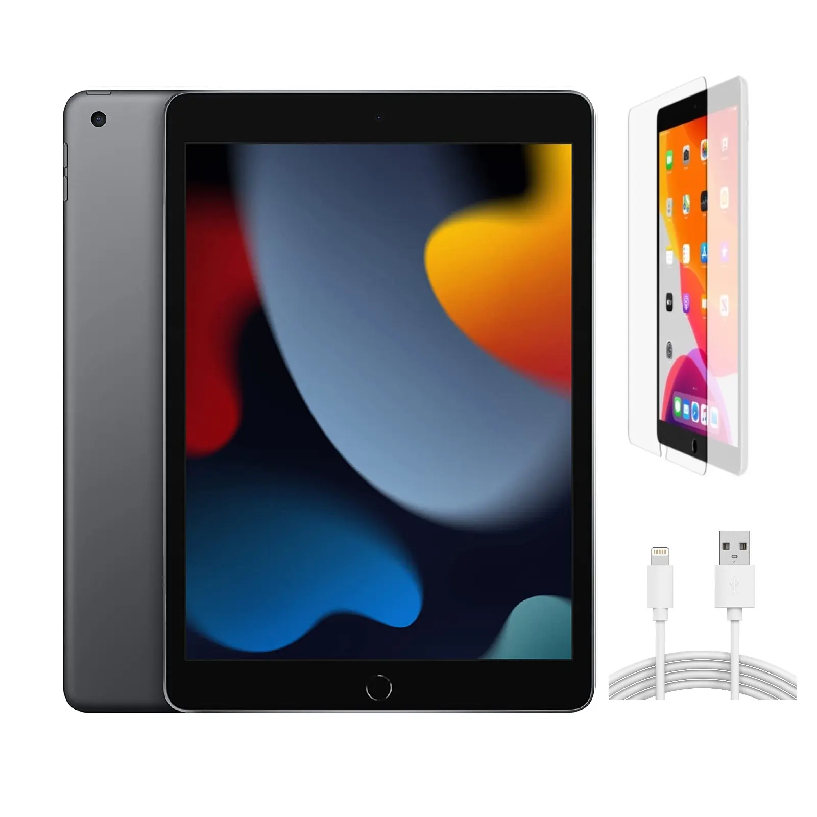 Refurbished Apple iPad 9th Gen (WiFi + Cellular Unlocked) A2603 Good Condition with Pre-Installed Tempered Glass & 1 Year Warranty