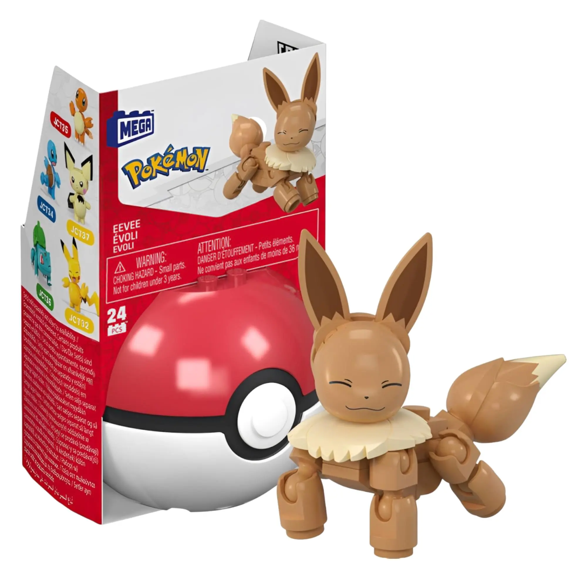 Pokemon MEGA Construx Eevee Poke Ball 24-Piece Building Set