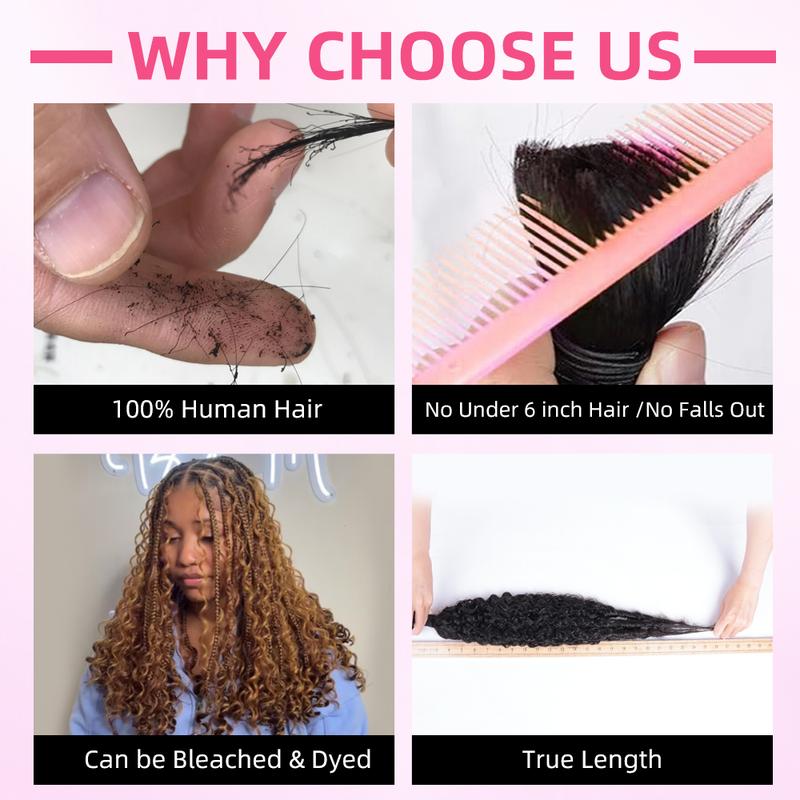 PerisModa 15A Boho Human Braiding Hair For Boho Braids Burmese Curly Bulk 100% Human Hair Extensions For Bohemian Knotless Braids 12-32 Inch No Weft 1/3/4 PCS Natural Black Braiding Human Hair