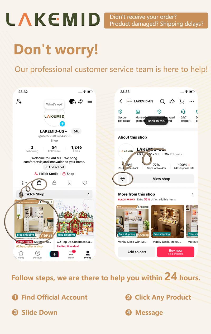 Vanity Desk with Mirror and Lights, with Power Outlet and LED Jewelry Cabinet Modern Capacity Makeup Vanity with 7 Drawers, Makeup Table for Bedroom,Makeup Room,White