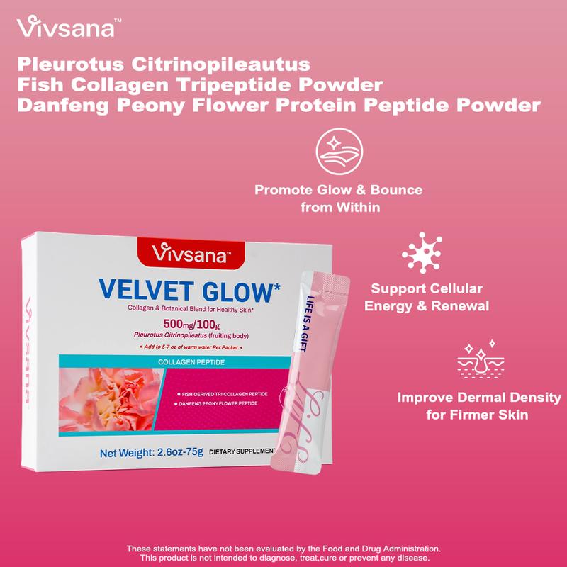 Vivsana Velvet Glow AKG - Collagen Renewal Drink AKG Collagen Tripeptide for Youthful Skin Radiance & Firmness 28-Day Visible Improvements Vivsana Velvet Glow AKG - Collagen Renewal Drink AKG Collagen Tripeptide for Youthful Skin Radiance & Firmness 28-Day Visible Improvements