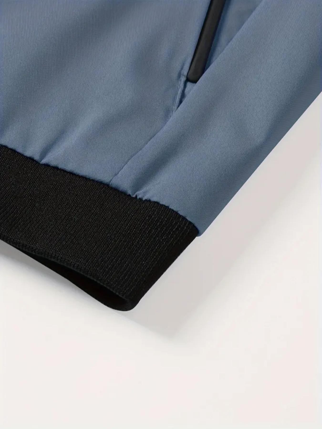 TJL Men's Fall/Winter Letter Embroidery Zipper Jacket Long-Sleeved Windproof Casual Coat Baseball Collar Outerwear Regular Fit for Autumn and Winter Clothes Menswear jackets multi-pocket men