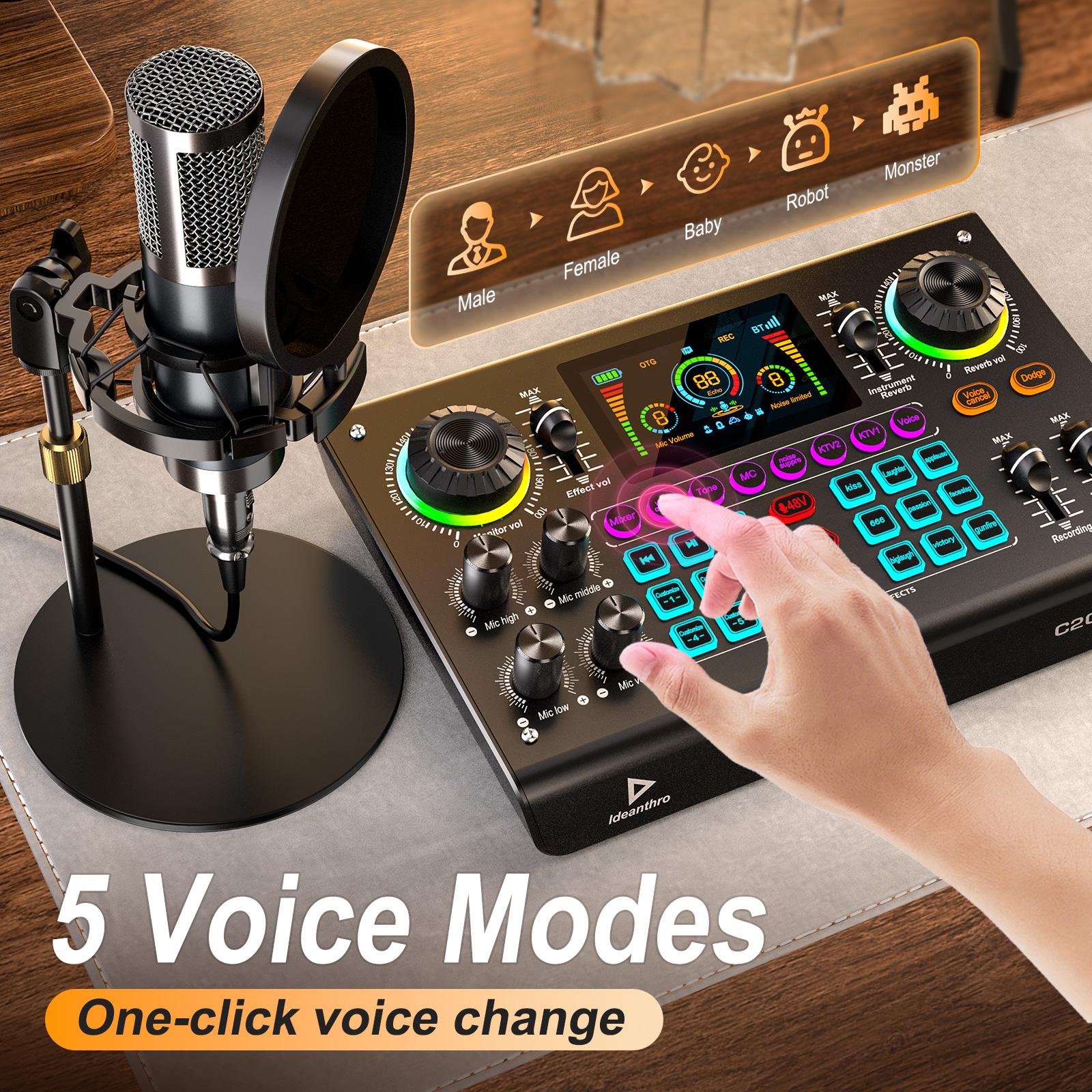 Ideanthro C200PRO-P15 Sound Card Mixer, Podcast Bundle Live with XLR Microphone Connector, Professional Chipset, ouch Voice Change for Podcast,Recording,Vocal,Game VoiceOK,#TikTokShopBlackFriday Ideanthro C200PRO-P15 Sound Card Mixer, Podcast Bundle Live with XLR Microphone Connector, Professional Chipset, ouch Voice Change for Podcast,Recording,Vocal,Game VoiceOK,#TikTokShopBlackFriday