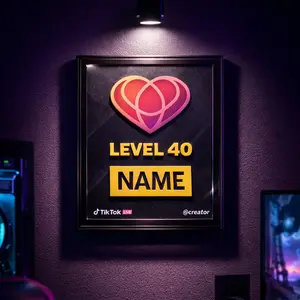 Level 40 Heart Me Personalized Team Member Super Fan Tiktok Live Plaque Award Gift