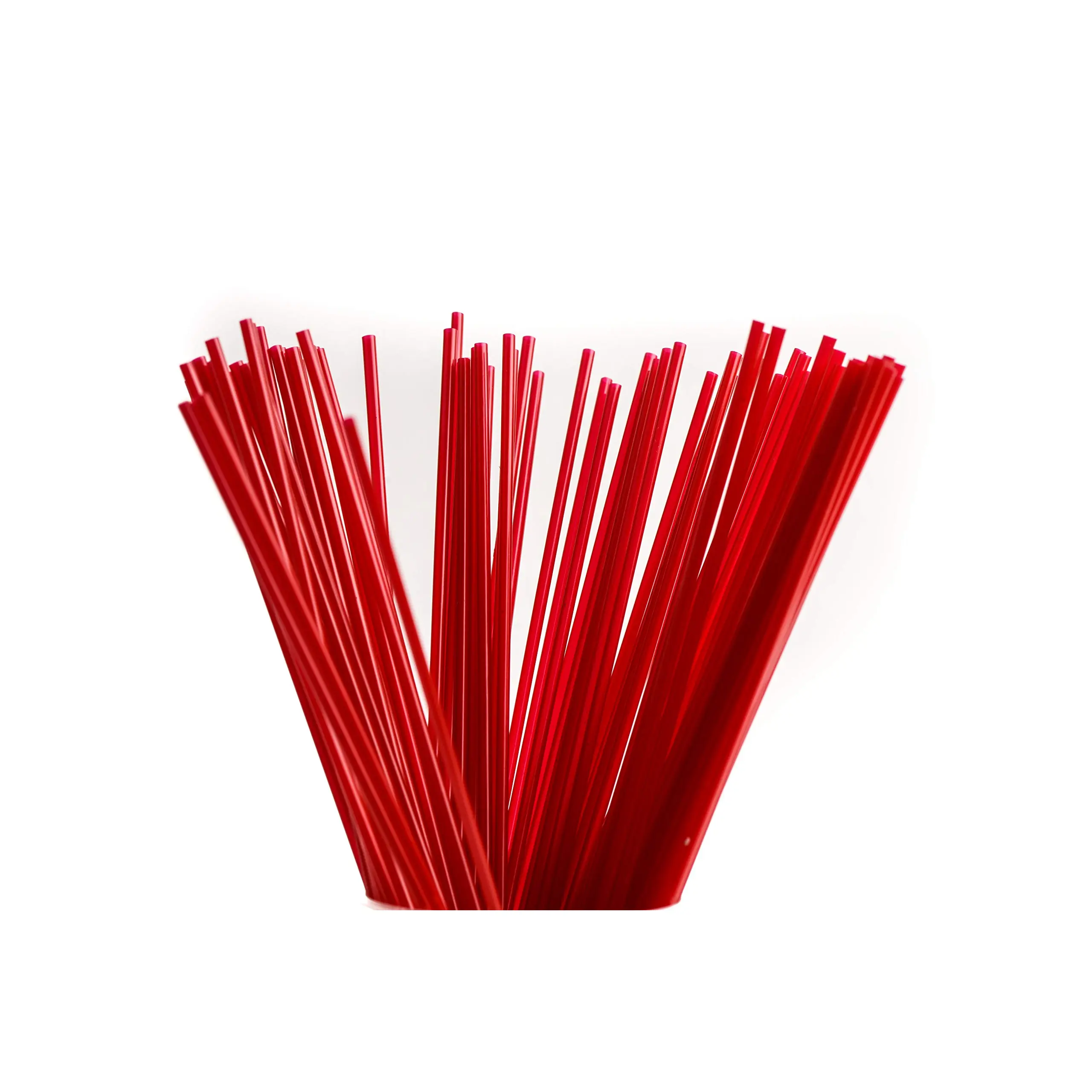 [3000 PACK] 8 Inch Compostable Plastic Stirrer, Bio Degradable, Eco Friendly, Sip Stirrer, Bar Stirrer, Sip Straw, For Coffee, Cocktail, Latte and Tea - 8 Inches, 1000/Box, Red