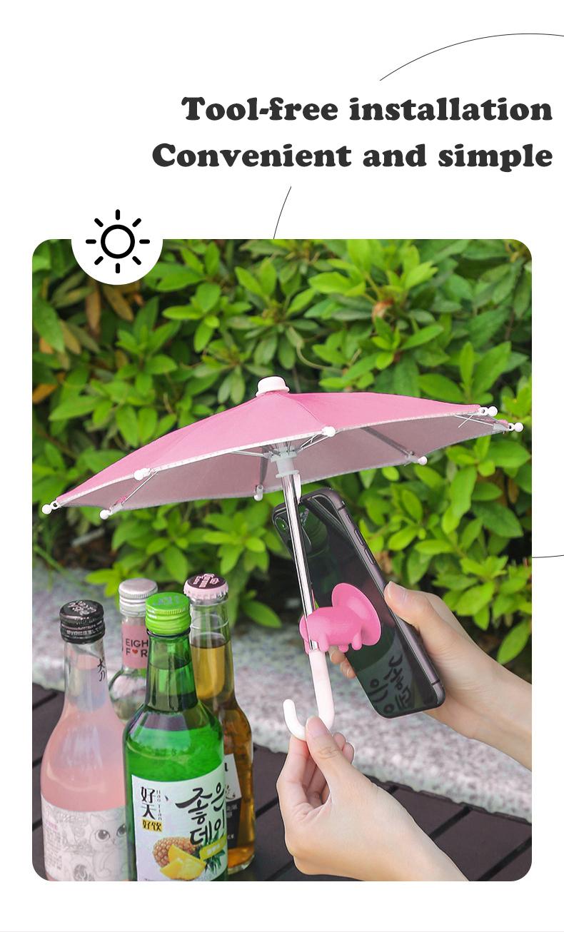 NiqueAura Protection Phone Umbrella for Sun Universal Adjustable Piggy Suction Cup Phone Stand with Sun Shade Cover NiqueAura Protection Phone Umbrella for Sun Universal Adjustable Piggy Suction Cup Phone Stand with Sun Shade Cover