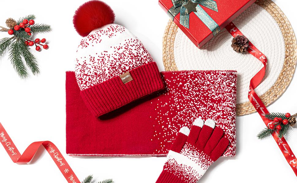 Winter Beanie Hat Scarf Touchscreen Gloves Set for Women Men, Warm Fleece Accessories Perfect 3 PCS Birthday Gift Winter Beanie Hat Scarf Touchscreen Gloves Set for Women Men, Warm Fleece Accessories Perfect 3 PCS Birthday Gift
