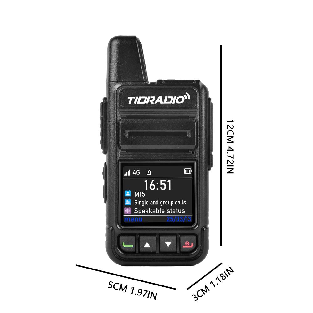 TIDRADIO TD-M15 Global POC Radio with 1 Year SIM Card Walkie Talkie Long Range 4G Network 2 Way Radio 5000 KM for Hiking and Camping 3000mAh Battery Clear Audio 4G Signal