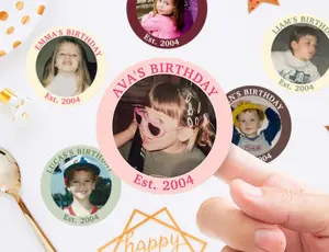 Custom Photo Stickers – Personalized Birthday Stickers – Party Favors – Face Stickers for Baby Shower & Bachelorette