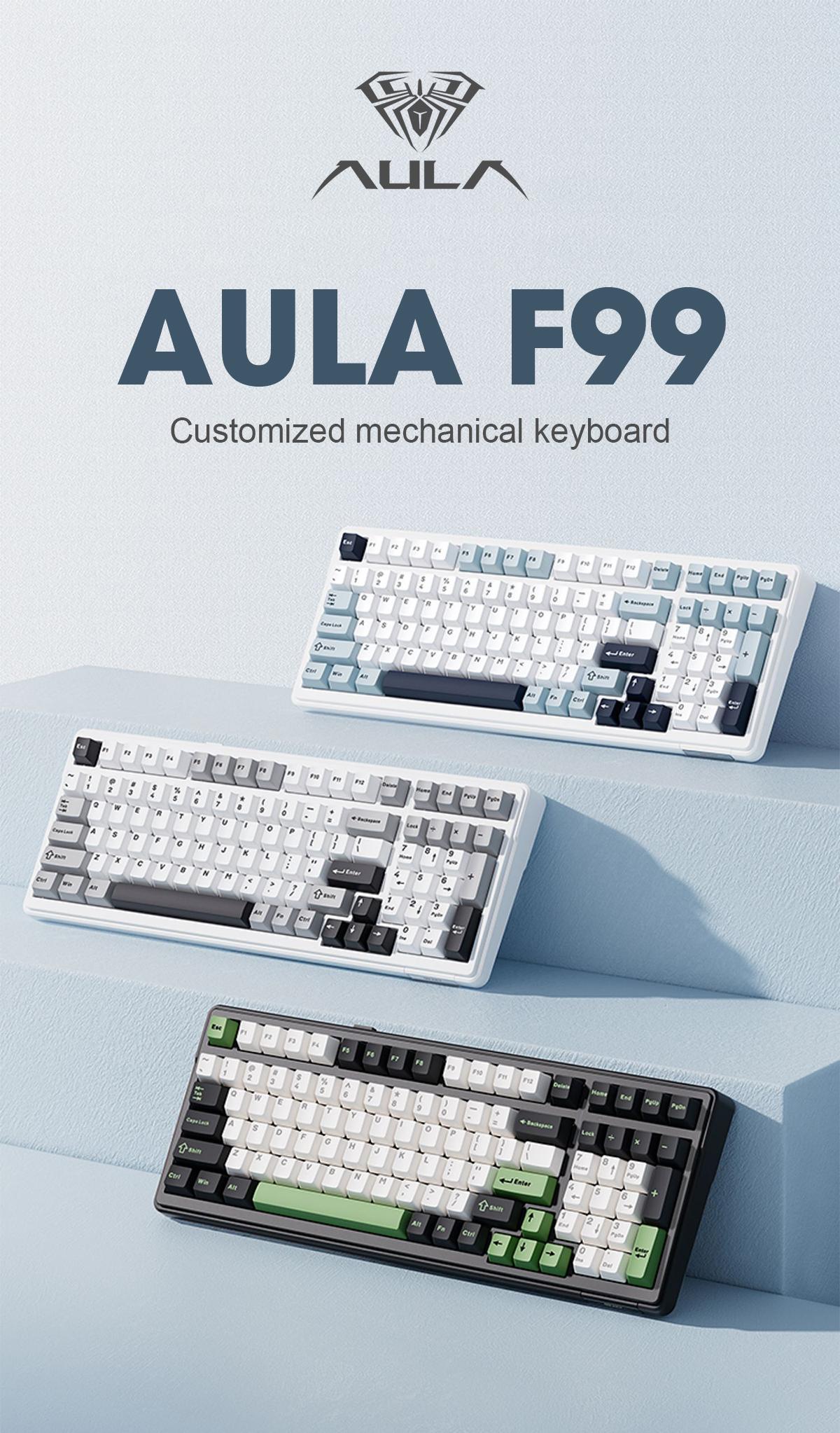 AULA F99 Tri-Modes Wireless Mechanical Gaming Keyboard, 2.4G Bluetooth Compatible Gasket Hot Swappable Custom Keyboard,Pre-lubed Linear Switches,Ergonomic,RGB Rainbow Backlit Creamy Keyboards Numpad Office Computer Accessories TikTokShopfalldealsforyou AULA F99 Tri-Modes Wireless Mechanical Gaming Keyboard, 2.4G Bluetooth Compatible Gasket Hot Swappable Custom Keyboard,Pre-lubed Linear Switches,Ergonomic,RGB Rainbow Backlit Creamy Keyboards Numpad Office Computer Accessories TikTokShopfalldealsforyou