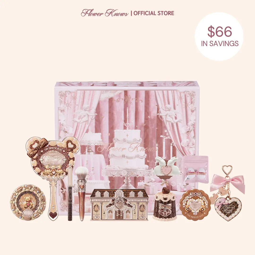 Flower Knows Teddy Kiss Set, Complete Cosmetics & Accessories Set, Multi-Pack Gifts for Women, Facial Makeup Set, #tiktokshopbacktoschool, #sohochic