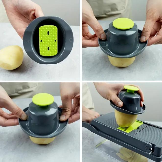 16-in-1 Multifunctional Vegetable Chopper Garlic & Onion Grater Kitchen Slicer with Auto Off Feature for Efficient Cooking