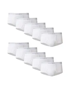 Hanes Men's Value Pack White Cotton Briefs, 10-Pack