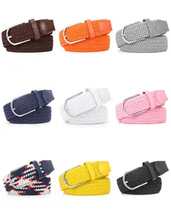 Vonmelli Unisex Braided Belt Stretch Belt for Men and Women Multicolored Woven Golf Belt Elastic Jean Belts