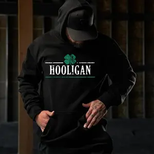 Crazy Dog T-Shirts Hooligan Shamrock Funny Saint St Patricks Day Drinking Hoodie for Paddys Day