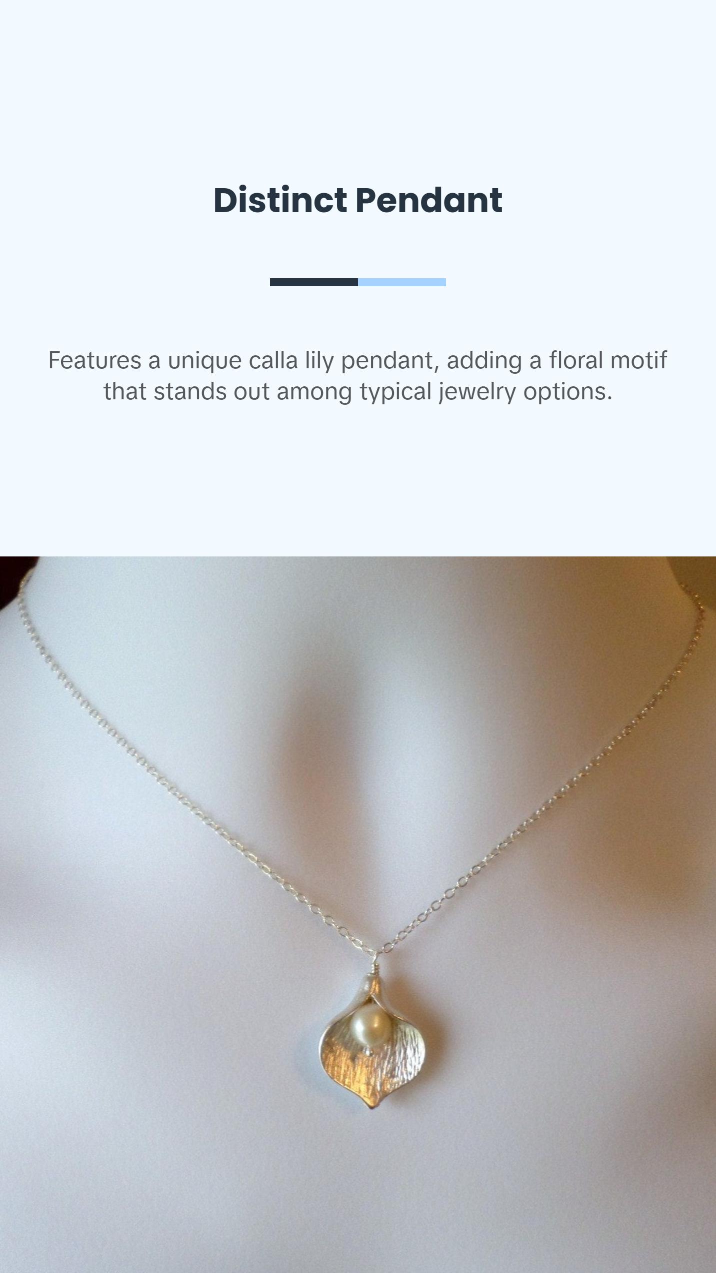 Calla Lily Necklace - Silver Calla Lily and Freshwater Pearl Necklace - Cream Pearl Necklace - Flower Necklace - Christmas Gift Calla Lily Necklace - Silver Calla Lily and Freshwater Pearl Necklace - Cream Pearl Necklace - Flower Necklace - Christmas Gift
