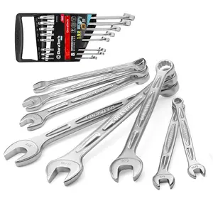 #Summervibes DURATECH 8-Pack Combination Wrenches Set, SAE 5/16" to 3/4",12-Point, with Wrench Organizer