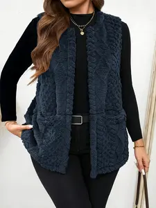 [Plush Vest] Plus Size - Plus-Size Plush Vest